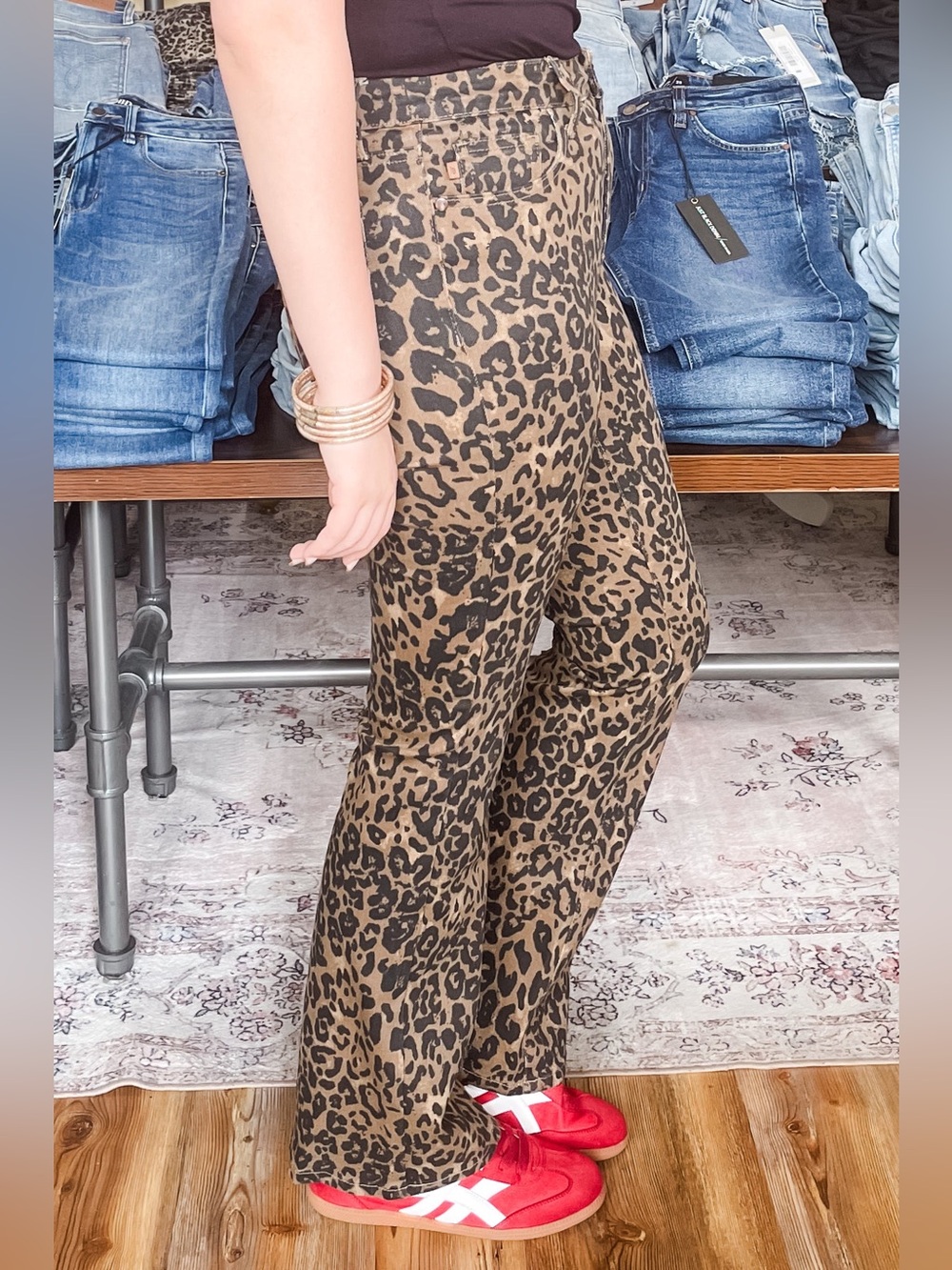 Judy Blue Denim Leopard Print High Waist Bootcut Jeans JB881183 - Picture 6 of 6